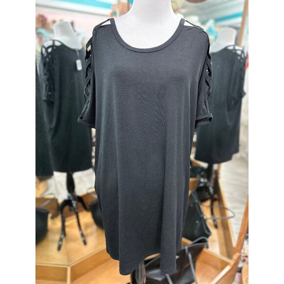 Sheila Rose Black Crisscross Short Sleeve in XL - Picture 1 of 1